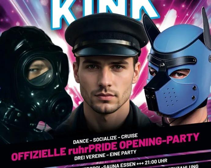 Plakat für die Triple Kink Veranstaltung mit Informationen zu Datum und Dresscode.